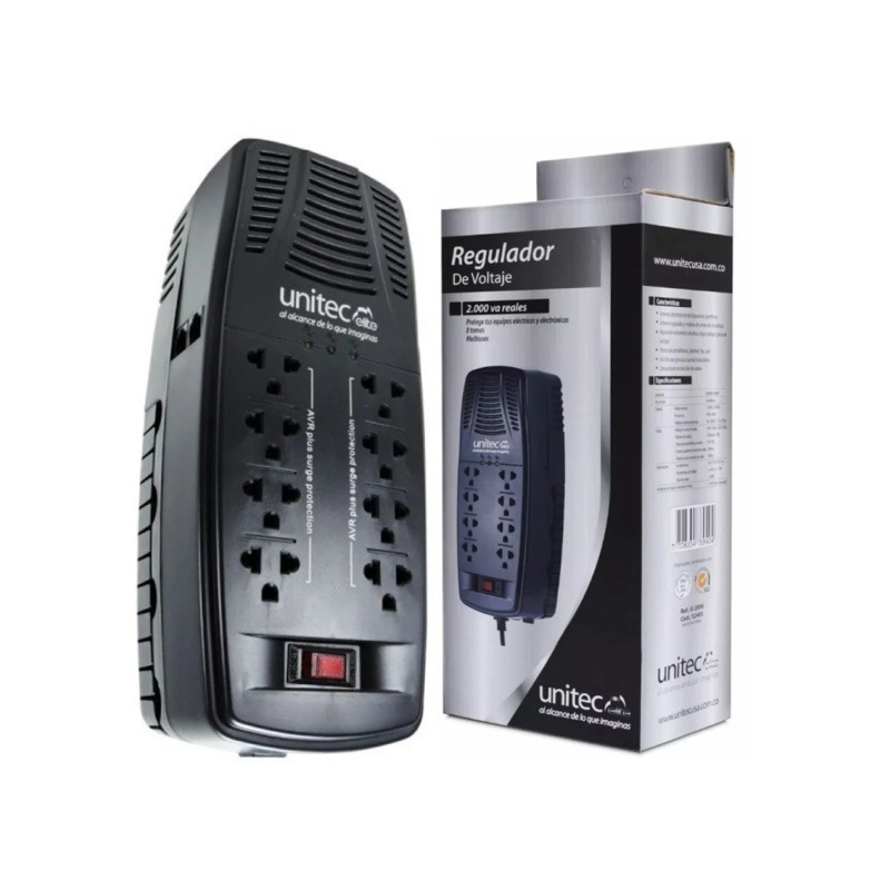 REGULADOR DE VOLTAJE UNITEC DE 2000VA REALES 8