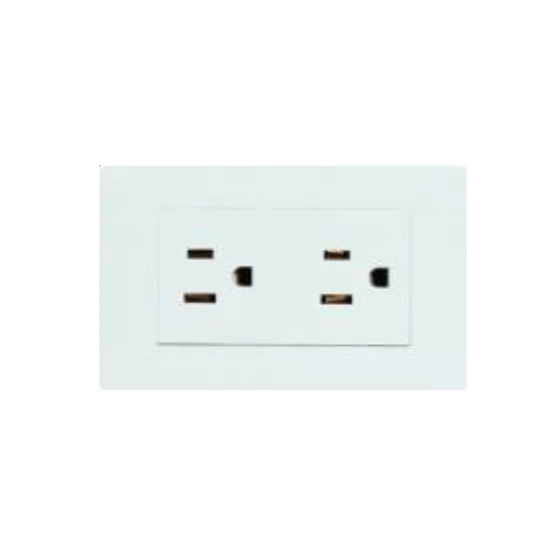 Toma Doble policarbonato unitec